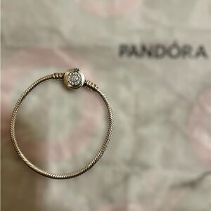 Pandora Silver Bracelet Crown O Snake Chain